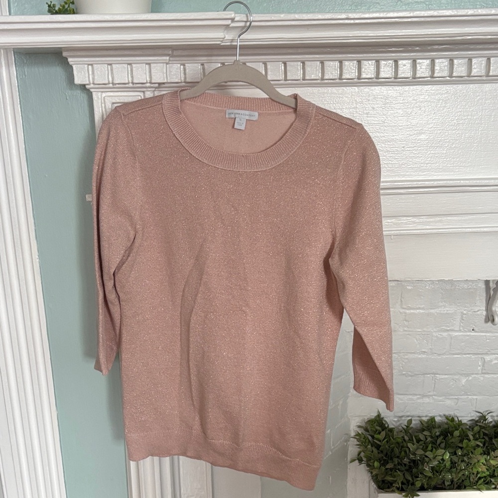 New York & Company Shimmering Blush Sweater